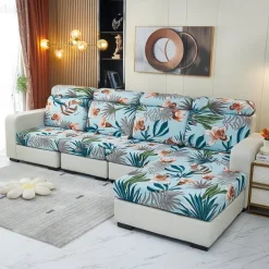Magic Sofa Cover Stretch Sofa Seat Couch Cushion Slipcovers Vintage Style, Anti-Slip Furniture Protector for Sectional 1/2/3/4 Seat Cover,L Shape Sofa Covers, Chaise Lounge Sofa Slipcover