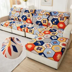 Magic Sofa Cover Stretch Sofa Seat Couch Cushion Slipcovers Vintage Style, Anti-Slip Furniture Protector for Sectional 1/2/3/4 Seat Cover,L Shape Sofa Covers, Chaise Lounge Sofa Slipcover