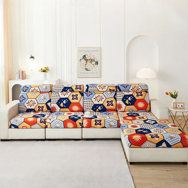 Magic Sofa Cover Stretch Sofa Seat Couch Cushion Slipcovers Vintage Style, Anti-Slip Furniture Protector for Sectional 1/2/3/4 Seat Cover,L Shape Sofa Covers, Chaise Lounge Sofa Slipcover