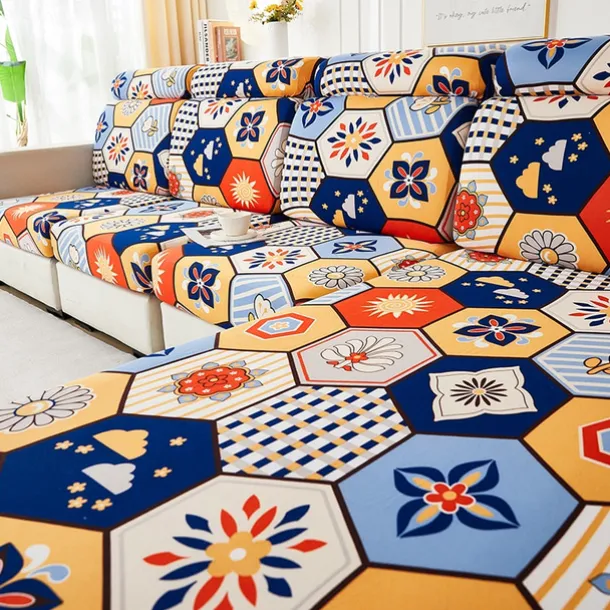 Magic Sofa Cover Stretch Sofa Seat Couch Cushion Slipcovers Vintage Style, Anti-Slip Furniture Protector for Sectional 1/2/3/4 Seat Cover,L Shape Sofa Covers, Chaise Lounge Sofa Slipcover