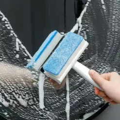 Magic Window Glass Cleaning Brush Double-sided Sponge Wiper Scraper Bathroom Wall Shower Squeegee Mirror Scrubber Tools