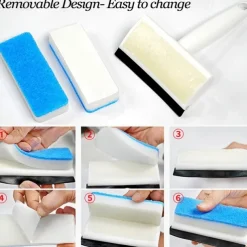 Magic Window Glass Cleaning Brush Double-sided Sponge Wiper Scraper Bathroom Wall Shower Squeegee Mirror Scrubber Tools