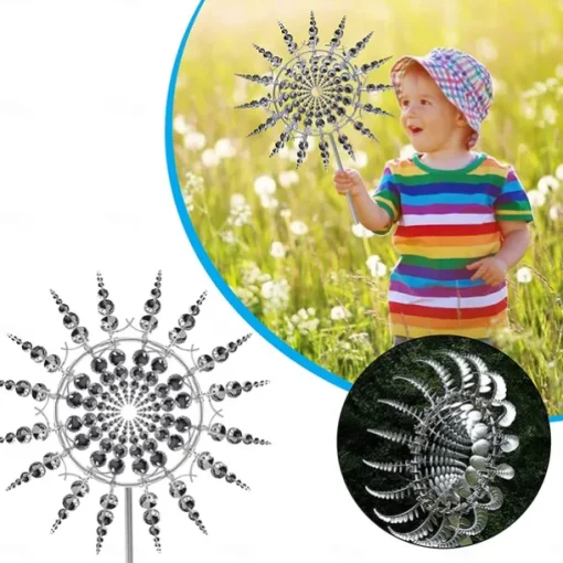 Magical Metal Garden Windmill,Kinetic Wind Spinners,Wind Sculpture for Yard 3D Outdoor Wind Kinetic Sculpture Move with The Wind - Metal Wind Spinners Suitable for Garden Terrace Lawn Yard