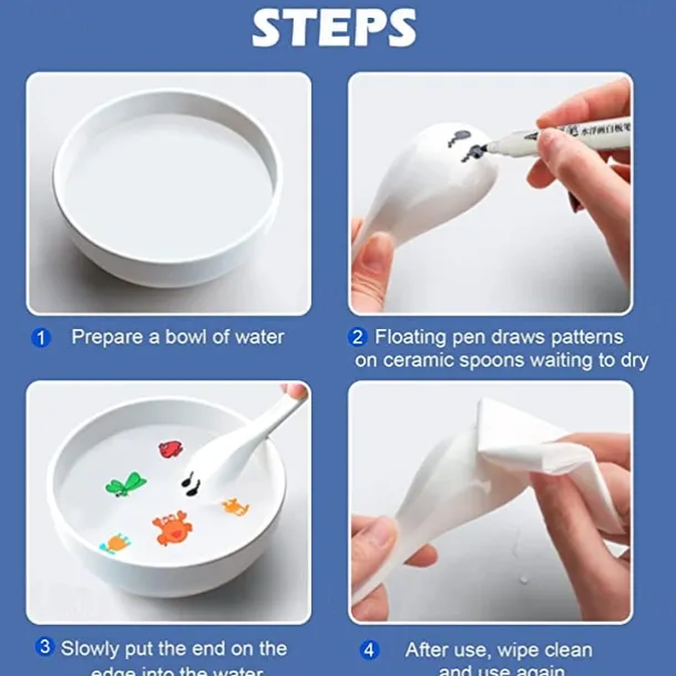 Magical Water Painting Pen, 12 Colors Magic Floating Ink Pen Kit Set, Erasing Whiteboard Markers, Doodle Water Pens Great Idea For Kids Boys Girls Adults