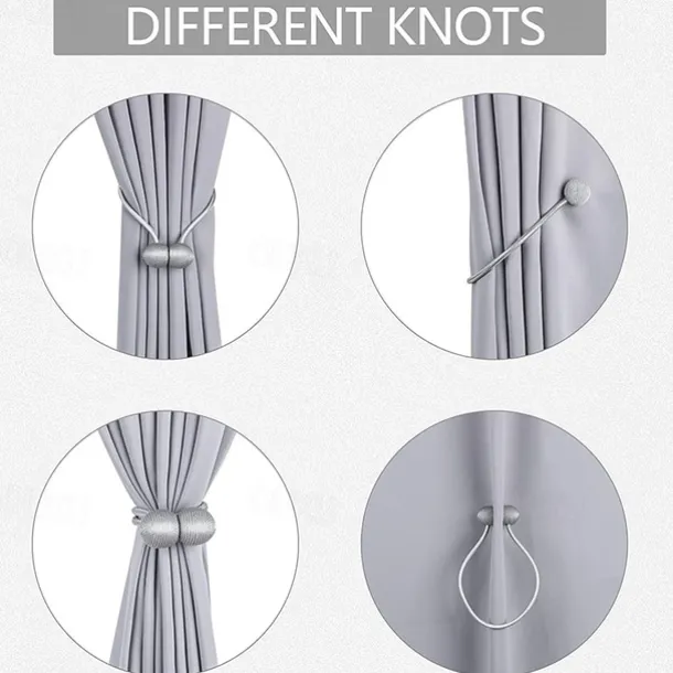 Magnetic Curtain Tie Backs Window Gold Curtain Tiebacks Buckles Holdbacks Clip for Home Bedroom Office Decorative Curtain 1 PCS