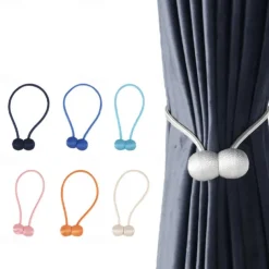 Magnetic Curtain Tie Backs Window Gold Curtain Tiebacks Buckles Holdbacks Clip for Home Bedroom Office Decorative Curtain 1 PCS