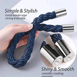 Magnetic Curtain Tie Backs Window,Pearl Beaded Tieback Curtain Holdbacks,Buckles Clip for Home Bedroom Office Decorative Curtain