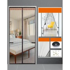 Magnetic Door Screen Mesh Screen Mosquito Net for Door Curtain Printed Pattern Bedroom Livingroom Children's Room