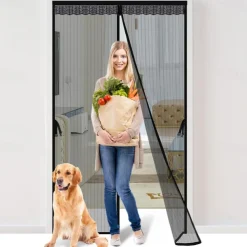 Magnetic Fly Screen Door, Home Insect Protection Balcony Door, Magnetic Curtain, Fly Screen, Windproof for Balcony Door, Living Room, Cellar Door and Patio Door, Adhesive