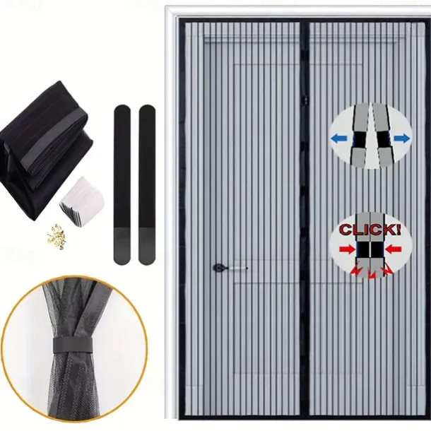 Magnetic Screen Door, Heavy Duty Door Screen Magnetic Closure Keep Bugs Out, Pet & Kid Friendly, Hands Free Door Screen