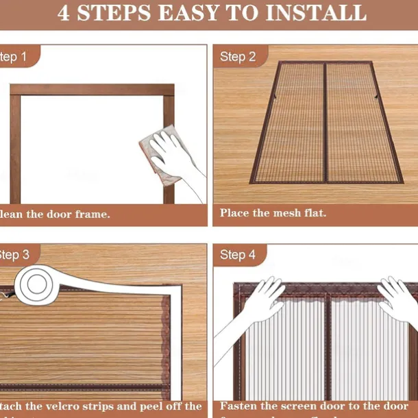 Magnetic Screen Door, Mesh Screen Door Narrow Durable Mesh Curtain Reversible Left Right Side Opening Retractable Door Screen Magnetic Closure for Patio Bedroom