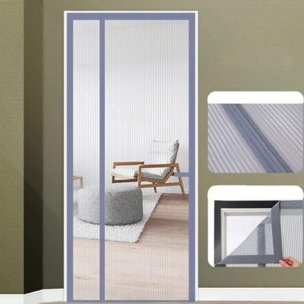 Magnetic Screen Door, Mesh Screen Door Narrow Durable Mesh Curtain Reversible Left Right Side Opening Retractable Door Screen Magnetic Closure for Patio Bedroom