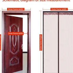 Magnetic Screen Door Mesh Fly Screen Door, Self Seal, Pet and Child Friendly, with Heavy Duty Mesh Curtain for Single Patio Sliding Door