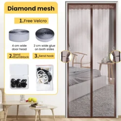 Magnetic Screen Door Portable, Fly or Bug Screen Magnetic, Mesh Screen Door For Sliding Door,Garage,Patio,Kitchen,Living,Window Room,Bedroom,Bar,Pet and Kid Easy Entry