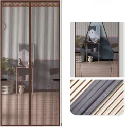 Magnetic Screen Door Portable, Fly Or Bug Screen Magnetic, Doorway For Sliding Door,Garage,Patio,Kitchen,Living,Window Room,Bedroom,Bar,Pet and Kid Easy Entry