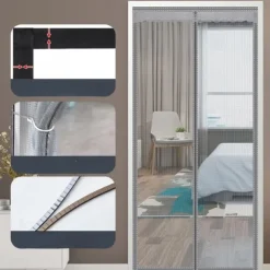 Magnetic Screen Door Portable, Mesh Screen Door Fly or Bug Screen Magnetic, Doorway For Sliding Door,Garage,Patio,Kitchen,Living,Window Room,Bedroom,Bar,Pet and Kid Easy Entry
