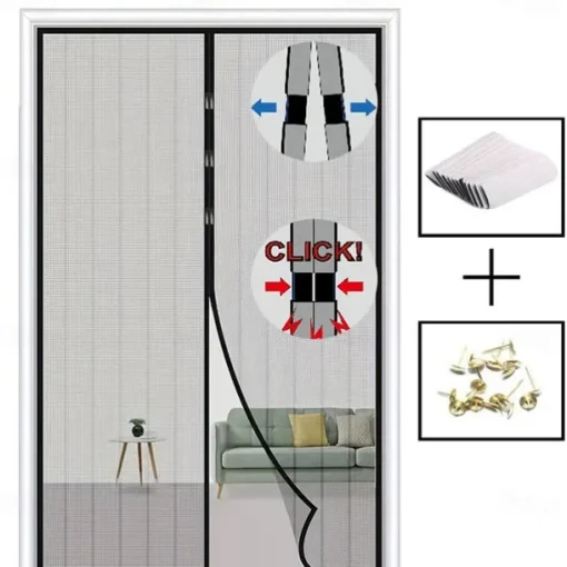 Magnetic Screen Door Portable, Fly Or Bug Screen Magnetic, Doorway For Sliding Door,Garage,Patio,Kitchen,Living,Window Room,Bedroom,Bar,Pet and Kid Easy Entry