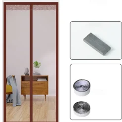 Magnetic Screen Door，Mosquito Net, Fly Insect Door Screen Magnetic Closure, Magnetic Door Screen Mesh Mosquito Protection for Convenient Entry, Keep Bugs Out Black