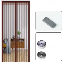 Magnetic Screen Door，Mosquito Net, Fly Insect Door Screen Magnetic Closure, Magnetic Door Screen Mesh Mosquito Protection for Convenient Entry, Keep Bugs Out Black