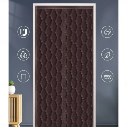 Magnetic Thermal Insulated Door Curtain, No Punching Oxford Cloth Material Door Curtain, Universal Warmth In All Seasons,Room Decor, Home Decor