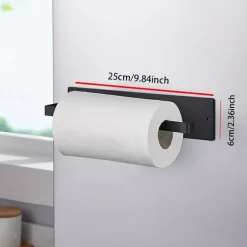 Magnetic Wrought Iron Paper Towel Holder – Punch-Free Kitchen Storage Rack for Refrigerator & RV, Fits Most Rolls, Plastic Wrap & Towels