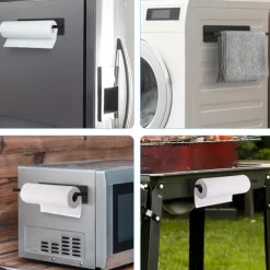 Magnetic Wrought Iron Paper Towel Holder – Punch-Free Kitchen Storage Rack for Refrigerator & RV, Fits Most Rolls, Plastic Wrap & Towels