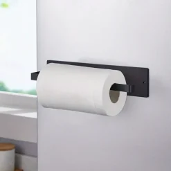 Magnetic Wrought Iron Paper Towel Holder – Punch-Free Kitchen Storage Rack for Refrigerator & RV, Fits Most Rolls, Plastic Wrap & Towels