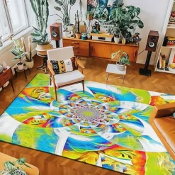 Mandala Bohemian Area Rug Livingroom Rug Kitchen Mat Non-Slip Oil Proof Floor Mat Rug Indoor Outdoor Mat Bedroom Decor Bathroom Mat Entrance Rug Door Mat