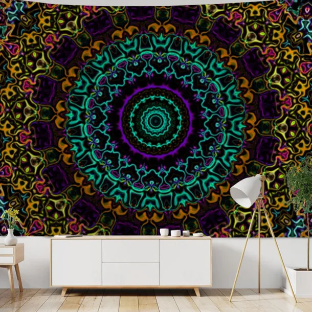 Mandala Bohemian Indian Wall Tapestry Art Decor Blanket Curtain Hanging Home Bedroom Living Room Dorm Decoration Boho Hippie Psychedelic Floral Flower Lotus