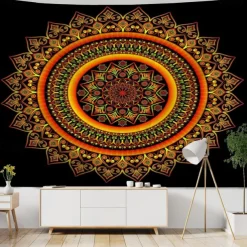 Mandala Bohemian Indian Wall Tapestry Art Decor Blanket Curtain Hanging Home Bedroom Living Room Dorm Decoration Boho Hippie Psychedelic Floral Flower Lotus