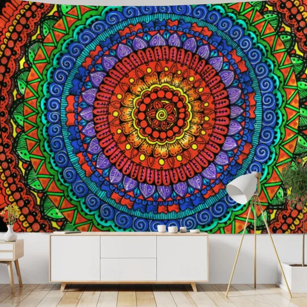 Mandala Bohemian Indian Wall Tapestry Art Decor Blanket Curtain Hanging Home Bedroom Living Room Dorm Decoration Boho Hippie Psychedelic Floral Flower Lotus