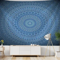 Mandala Bohemian Indian Wall Tapestry Art Decor Blanket Curtain Hanging Home Bedroom Living Room Dorm Decoration Boho Hippie Psychedelic Floral Flower Lotus