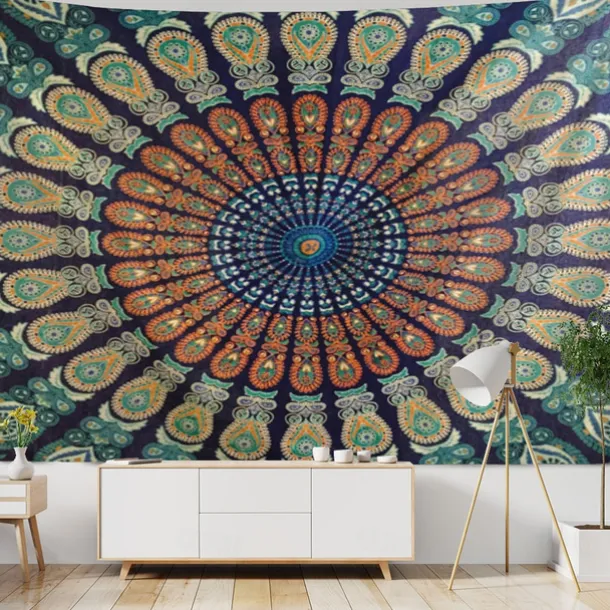 Mandala Bohemian Indian Wall Tapestry Art Decor Blanket Curtain Hanging Home Bedroom Living Room Dorm Decoration Boho Hippie Psychedelic Floral Flower Lotus