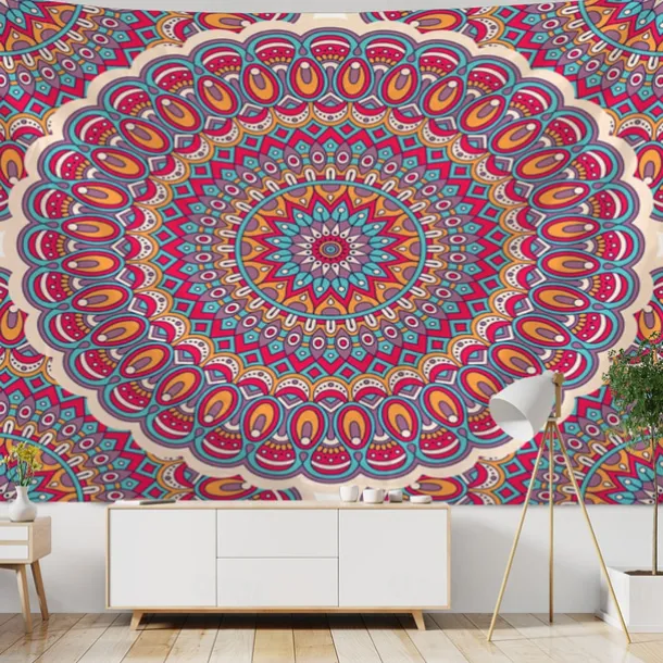 Mandala Bohemian Indian Wall Tapestry Art Decor Blanket Curtain Hanging Home Bedroom Living Room Dorm Decoration Boho Hippie Psychedelic Floral Flower Lotus