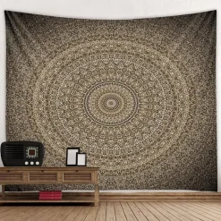 Mandala Bohemian Indian Wall Tapestry Art Decor Blanket Curtain Hanging Home Bedroom Living Room Dorm Decoration Boho Hippie Psychedelic Floral Flower Lotus