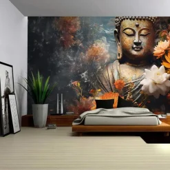 Mandala Buddha Hanging Tapestry Wall Art Large Tapestry Mural Decor Photograph Backdrop Blanket Curtain Home Bedroom Living Room Decoration