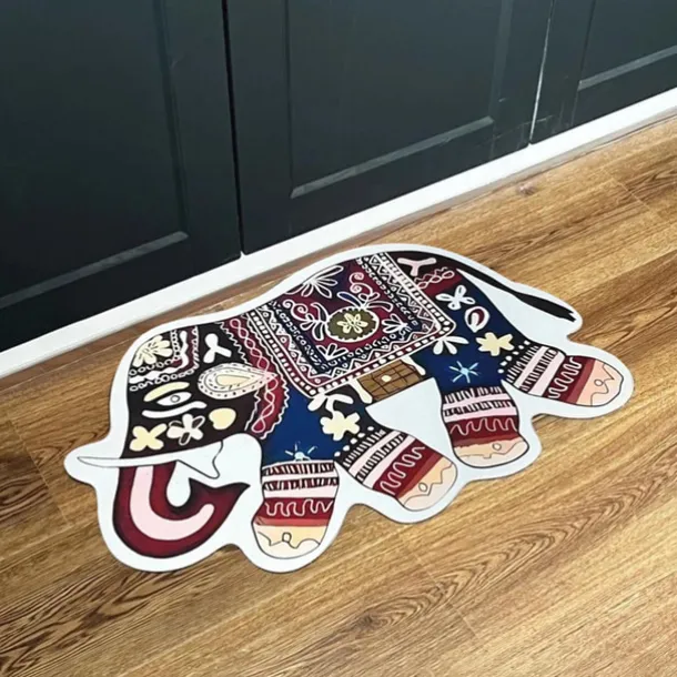 Mandala Elephant Irregular Doormat Kitchen Mat Floor Mat Non-Slip Area Rug Oil Proof Rug Indoor Outdoor Mat Bedroom Decor Bathroom Mat Entrance Rug