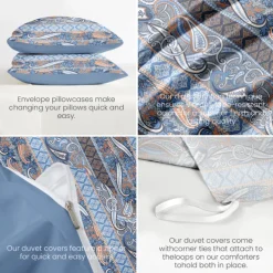 Mandala Ethnic Duvet Cover Full Size Bedding Set Cotton Bed Sets Quilt Cover Soft Lightweight Comforter Cover with 2 Pillowcases for Summer Spring