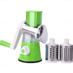 Manual Rotary Cheese Grater Kitchen Speed Round Tumbling Box Shredder Drum Vegetable Slicer Nuts Grinder for Veggie Potato Cucumber Carrot Chocolate for Pizza Hashbrowns Salad