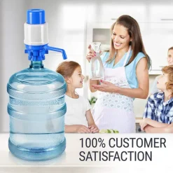 Manual Water Pump for 5 Gallon Bottle - Secure Fit on Top Jugs - 3 Tube Lengths, Protective Spout Cap, Cleaning Brush, Food-Grade Materials