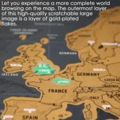 Map World Edition Large Black Gold Style Scratchable Travel Map Hanging Picture Luxury World Map Designed for Travelers