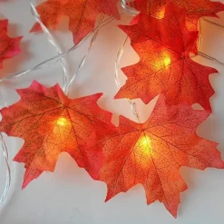 Maple Leaf String Lights Fall Decoration Fall Garland Lights 3m 20LEDs Battery Operated for Outdoor Home Thanksgiving/Halloween Party Decoration