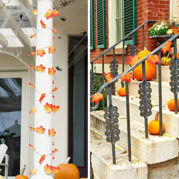 Maple Leaf String Lights Fall Decoration Fall Garland Lights 3m 20LEDs Battery Operated for Outdoor Home Thanksgiving/Halloween Party Decoration