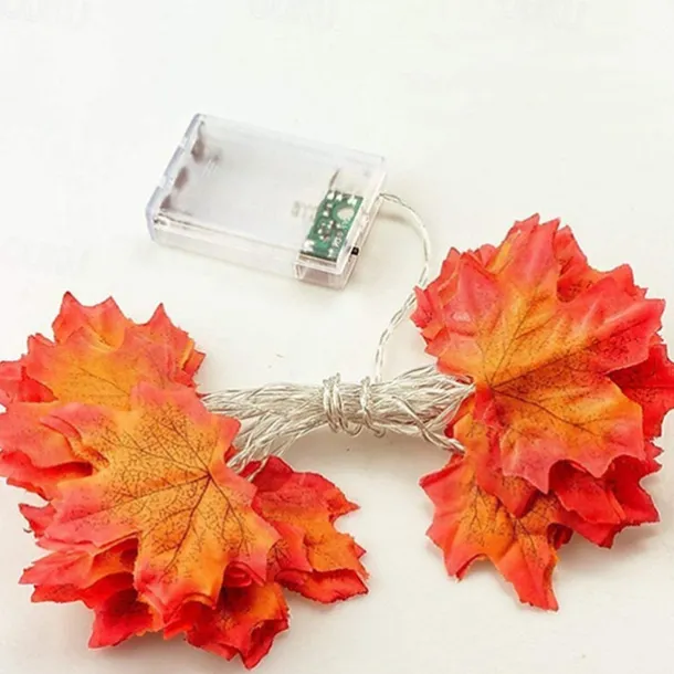 Maple Leaf String Lights Fall Decoration Fall Garland Lights 3m 20LEDs Battery Operated for Outdoor Home Thanksgiving/Halloween Party Decoration