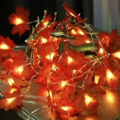 Maple Leaf String Lights Fall Decoration Fall Garland Lights 3m 20LEDs Battery Operated for Outdoor Home Thanksgiving/Halloween Party Decoration