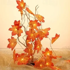 Maple Leaf String Lights Fall Decoration Fall Garland Lights 3m 20LEDs Battery Operated for Outdoor Home Thanksgiving/Halloween Party Decoration