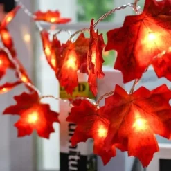 Maple Leaf String Lights Fall Decoration Fall Garland Lights 3m 20LEDs Battery Operated for Outdoor Home Thanksgiving/Halloween Party Decoration