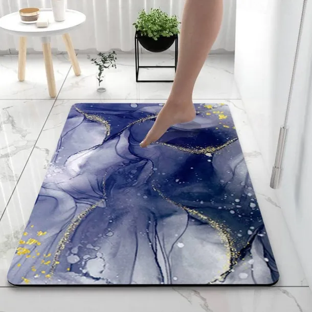 Marble Pattern Bathroom Bath Mats Creative Absorbent Bathroom Rug Diatomaceous Earth Non Slip