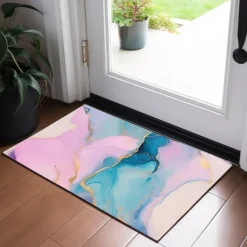Marble Pattern Doormat Floor Mats Washable Rugs Kitchen Mat Non-Slip Oil Proof Rug Indoor Outdoor Mat Bedroom Decor Bathroom Mat Entrance Rug