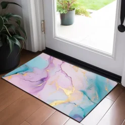 Marble Pattern Doormat Floor Mats Washable Rugs Kitchen Mat Non-Slip Oil Proof Rug Indoor Outdoor Mat Bedroom Decor Bathroom Mat Entrance Rug